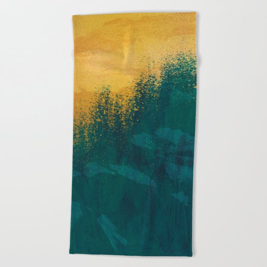 Gold Rush Peacock Beach Towel