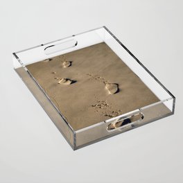 Footsteps in the sand Acrylic Tray
