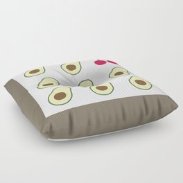 Eight avocado one cherry 3 Floor Pillow
