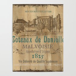 Barrel Wine Label 2 Poster