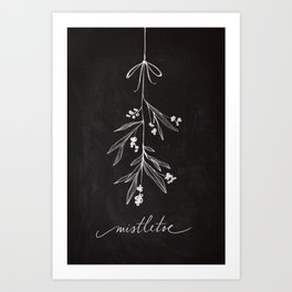 Chalkboard Art - Mistletoe Art Print