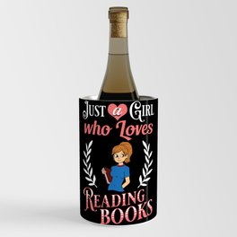 Book Girl Reading Women Bookworm Librarian Reader Wine Chiller