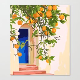 Wherever you go, go with all your heart | Summer Travel Morocco Boho Oranges | Architecture Building Canvas Print