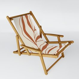 Terracotta Leaves Minimalist Sling Chair | Terracotta, Flowermarket, Minimalism, Vintage, Red, Nature, Pattern, Leaves, Burntorange, Plants 