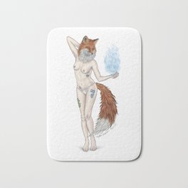 Sparkle Fox Bath Mat | Fox, Artwork, Strange, Dark, Showgirl, Sexy, Women, Kitsune, Monster, Rockabilly 