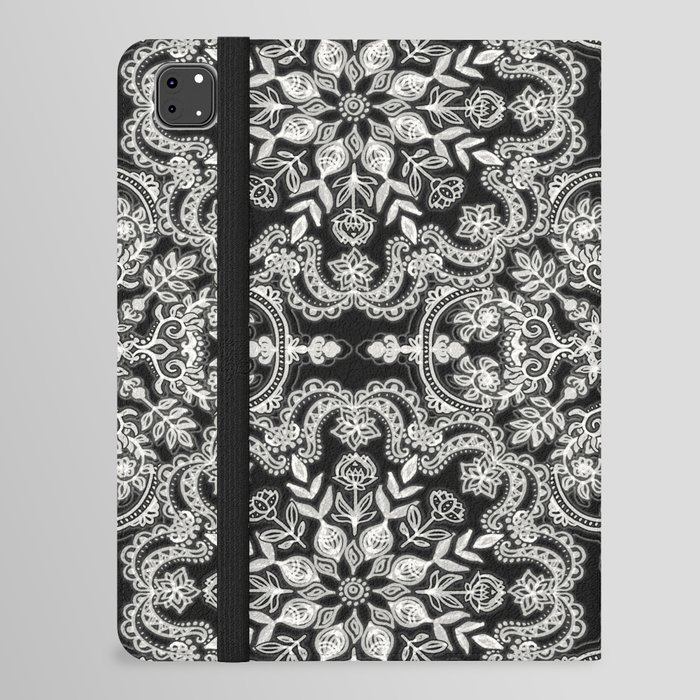 Black & White Folk Art Pattern iPad Folio Case