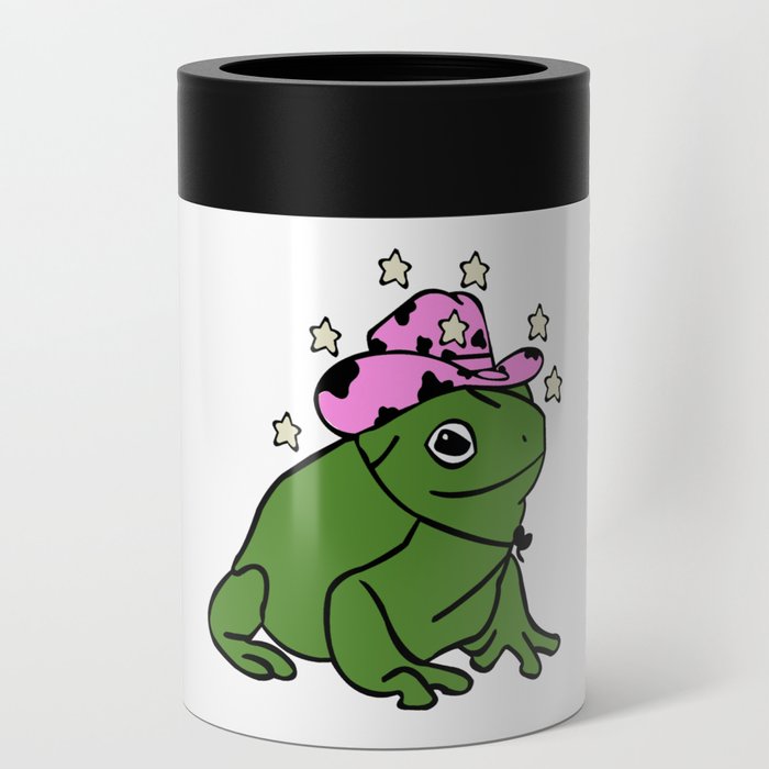 Cowboy Frog - Frog With Cowboy Hat Can Cooler