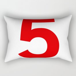 Number 5 (Red & White) Rectangular Pillow