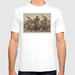 Vintage Finish Line Horse Jockeys Illustration (1891) T-shirt