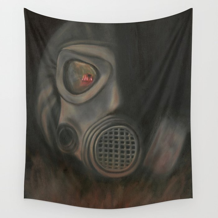 Freak Show Gas Mask Oil Painting Wall Tapestry By Shelbygrahamart