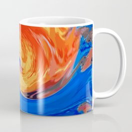 Lava Water Wave - fire meets water abstract art Coffee Mug