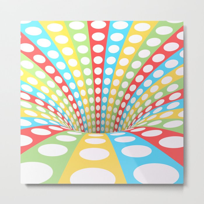 Colorful Dotted Vortex Metal Print