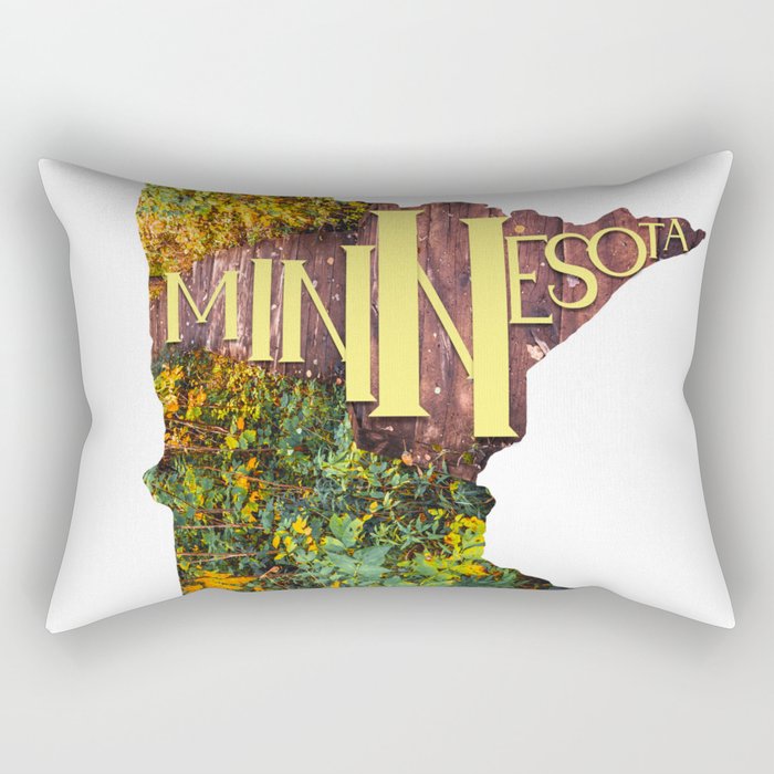 Minnesota Map Typography Rectangular Pillow