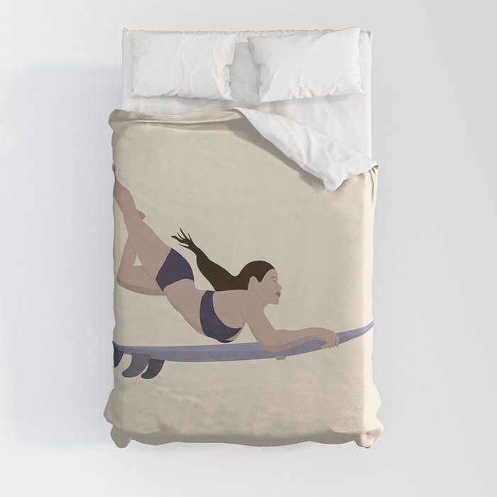 Surfing in the Philippines Duvet Cover