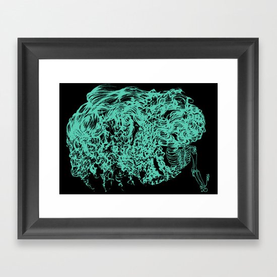 teal hair thick black : txrxixaxnxgxlxe.benjfunk.com Framed Art Print