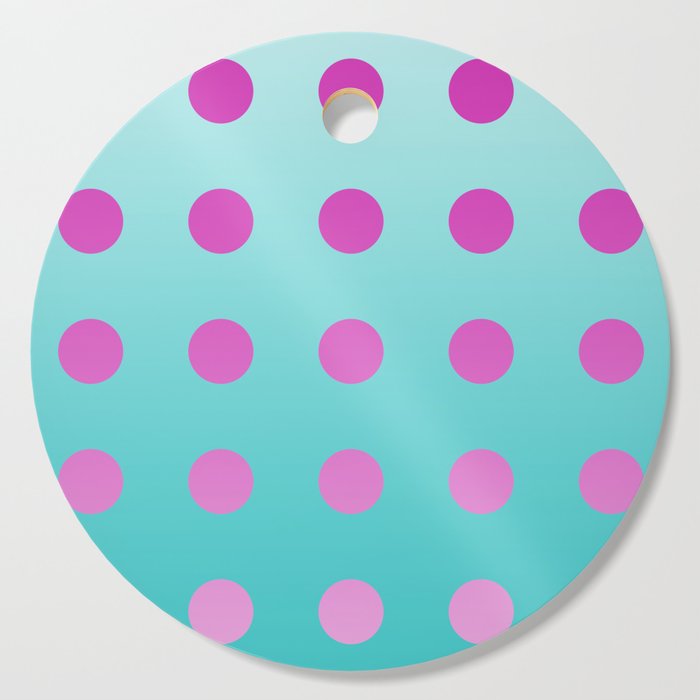pink and aqua dots gradation 2 Cutting Board