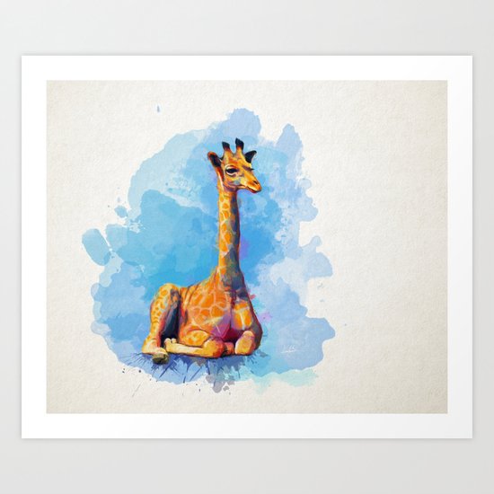 Baby Giraffe Art Print