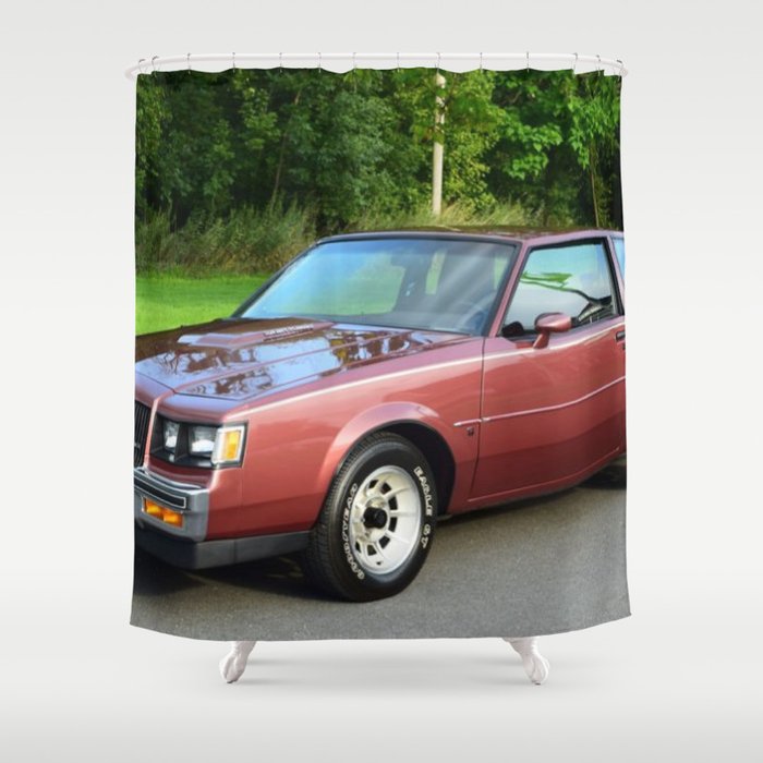 Rare 1987 GM Rose colored Grand National Regal T-Type Turbo Shower Curtain