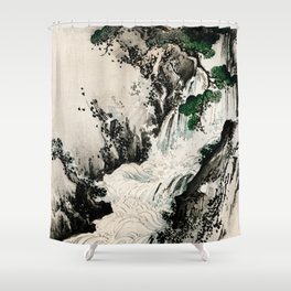 Waterfall Traditional Japanese Landscape Shower Curtain