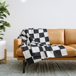Checkered (Black & White Pattern) Throw Blanket