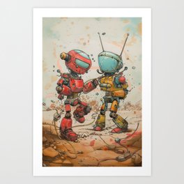 Knock It Off, You Two Art Print