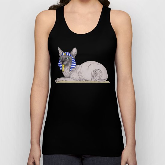 Sphynx Cat With Pyramids of Giza Unisex Tank Top