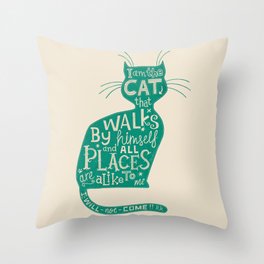 'The Cat That Walked by Himself' Throw Pillow