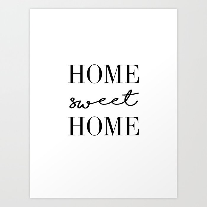 Home Sweet Scandinavian Minimal Trendy Decor Interior Typography Wall Art Print By Scandihome