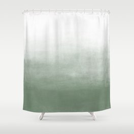 Ombre Paint Color Wash (sage green/white) Shower Curtain