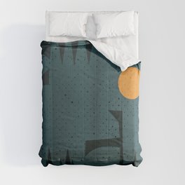 Night Abstract  Landscape Geometric Vector Art Comforter