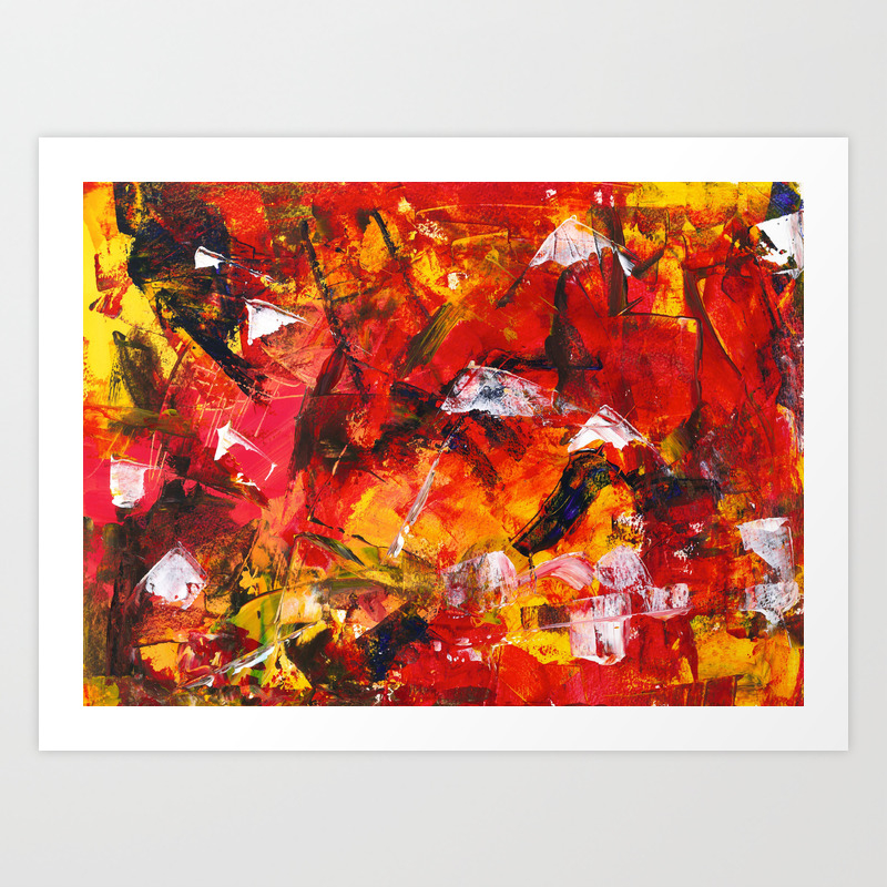 Abstract In Warm Colors Art Print By Bonheurem Society6