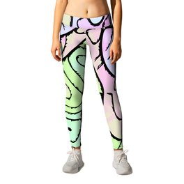 Funky Abstract 5 Leggings | Colorful, Limegreen, Abstract, Flashy, Groovyart, Groovy, Softcolors, Pink, Graphicdesign, Green 
