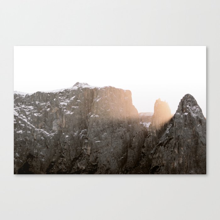 Winer Sunset in the Dolomites | Nautre and Landscape Photography Canvas Print