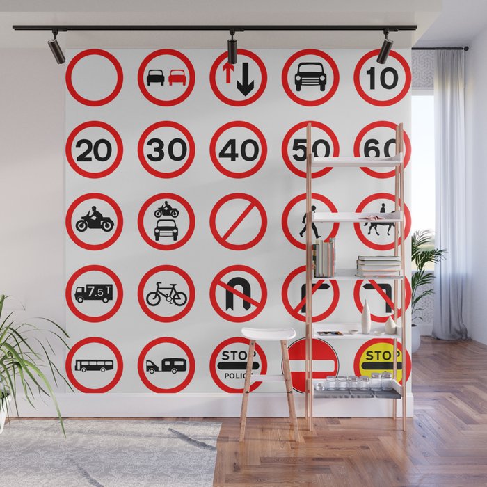 Traffic Sign Collection Wall Mural