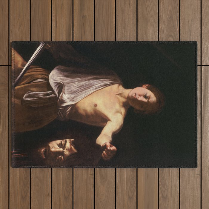 David with the Head of Goliath - Caravaggio (1610) Outdoor Rug