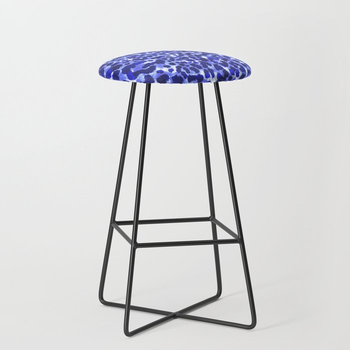Periwinkle Painted Leopard Bar Stool