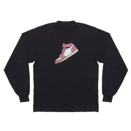 Pink women's high top sneaker Long Sleeve T-shirt