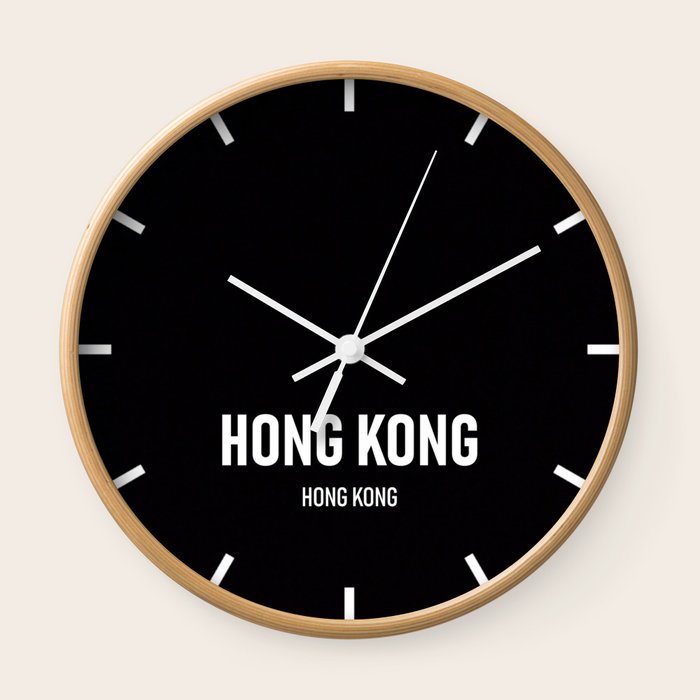 Hong Kong Time Zone Newsroom Clock Wall Clock by Hudson Submersibles