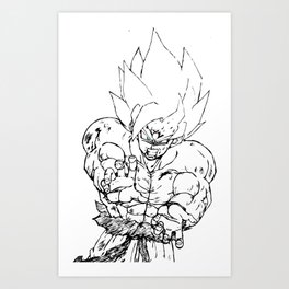 Teen Son Goku Drawing Art Print by TheAsura