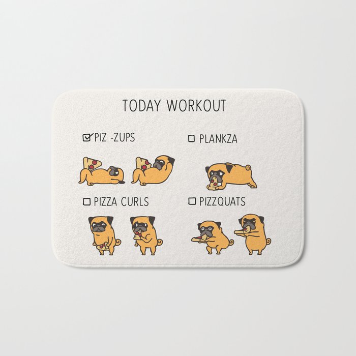 Society6 ケース Pug Workout by Huebucket Today Workout with the pug Art Print by Huebucket | Society6