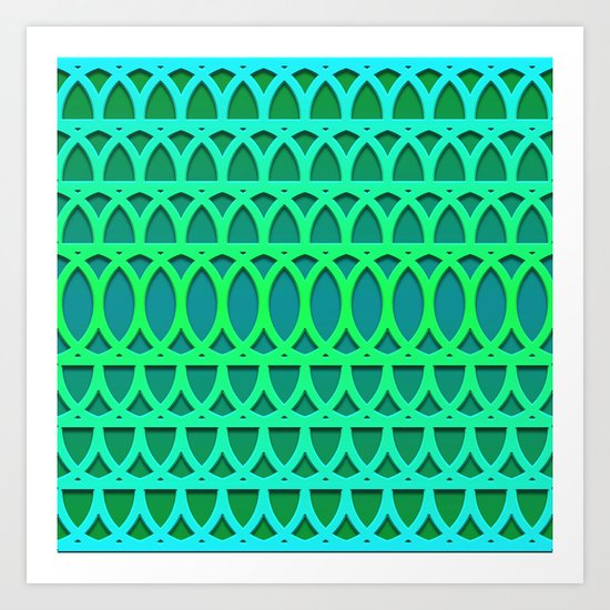 Aqua/Green One Art Print