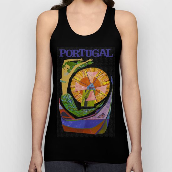Vintage Portugal Mermaid Travel Unisex Tank Top