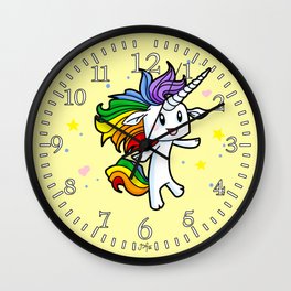 Magical Rainbow Unicorn Wall Clock