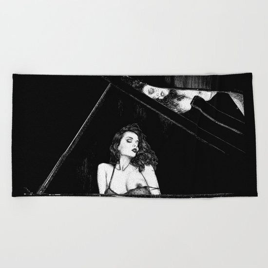 asc 655 - La pianiste (Romanian rhapsody) Beach Towel