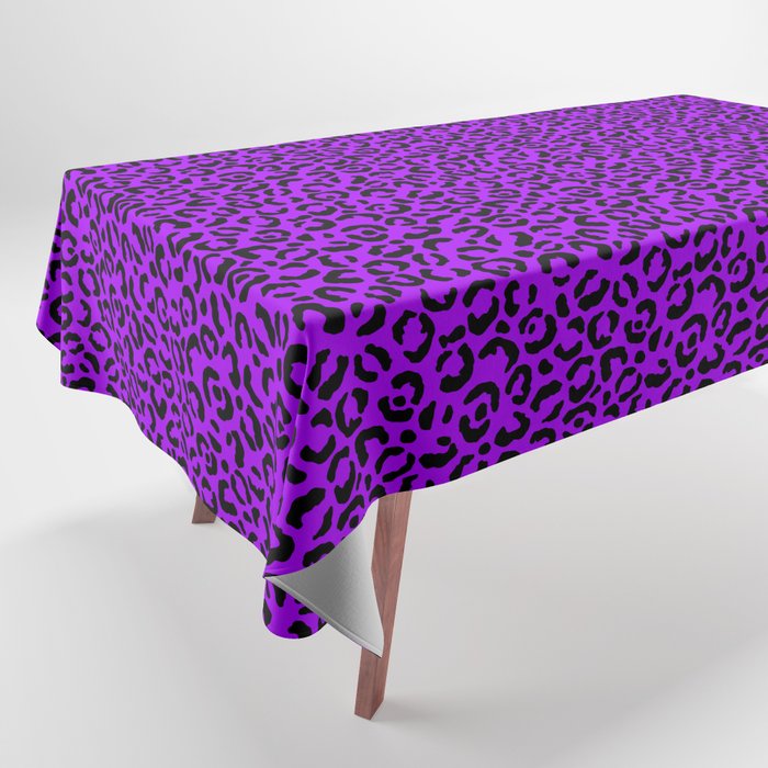 Neon Purple Leopard Skin Tablecloth