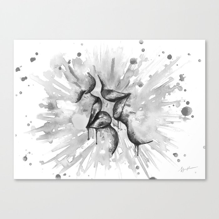 Last Kiss Blackwhite Erotic Art Illustration Kissing Lips Sexual