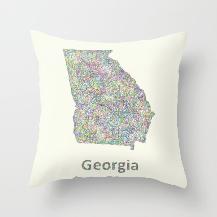 Georgia map Throw Pillow