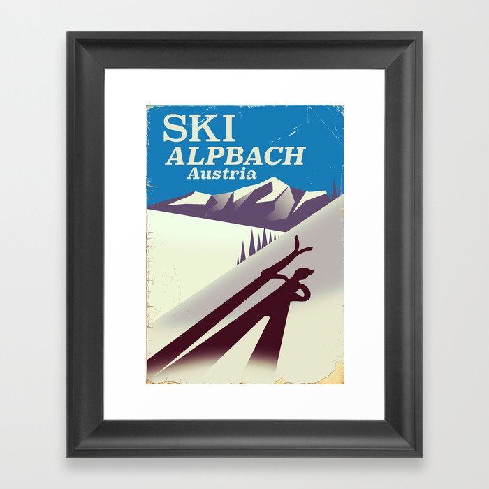 Alpbach Ski Travel poster Gerahmter Kunstdruck