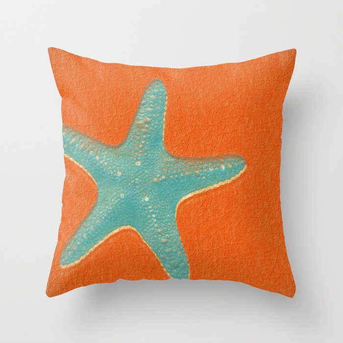 Starfish - Orange Throw Pillow