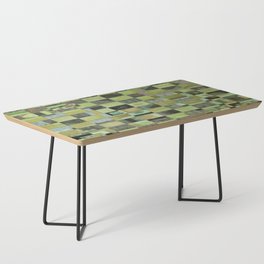 Modern Rainbow Distressed Lime Green Checkerboard Coffee Table